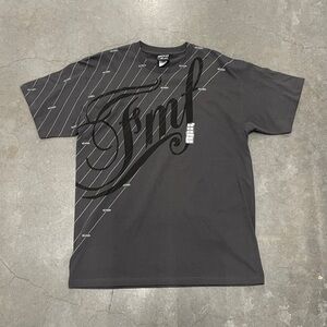 Vintage Y2K FMF Racing Motocross Big Graphic Logo T-Shirt Mens Large Gray Black